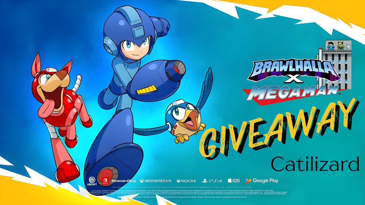 🤖Brawlhalla x Megaman🤖
1 WINNER Mega Man Mythic Crossover which comes with 2 Weapon Skins!

1. FOLLOW <a href="/catilizard/">Catilizard Youtube|Twitch</a> 
2. LIKE &amp; RETWEET 
3. TAG A FRIEND [No Celebrities or Businesses]
4. SUBSCRIBE TO CATILIZARD ON YOUTUBE:
youtube.com/@catilizard 

(Must post proof of completion