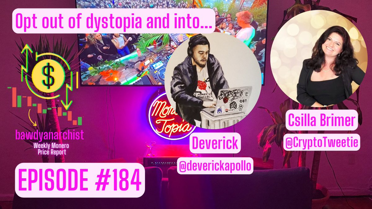 MoneroTopia (@monerotopia) on Twitter photo Join us TMR morning at 11AM-EDT/5PM-CET to talk about #MoneroTopia24 Hackathon w/ <a href="/deverickapollo/">Deverick</a> & <a href="/CryptoTweetie/">Csilla Brimer ❤️🔥🗽🆙</a>! + Price 📈 w/ <a href="/BawdyAnarchist_/">BawdyAnarchist</a>, News 🗞️ w/ @tony_huszar & MORE!
👀➡️: youtube.com/watch?v=PdGHAf…
Join ➡️: streamyard.com/b4bujf8zuw
🙏🏽
🎢 <a href="/cakewallet/">Cake Wallet</a> @monerocom
🎢 Join us TMR morning at 11AM-EDT/5PM-CET to talk about #MoneroTopia24 Hackathon w/ <a href="/deverickapollo/">Deverick</a> & <a href="/CryptoTweetie/">Csilla Brimer ❤️🔥🗽🆙</a>! + Price 📈 w/ <a href="/BawdyAnarchist_/">BawdyAnarchist</a>, News 🗞️ w/ @tony_huszar & MORE!
👀➡️: youtube.com/watch?v=PdGHAf…
Join ➡️: streamyard.com/b4bujf8zuw
🙏🏽
🎢 <a href="/cakewallet/">Cake Wallet</a> @monerocom
🎢