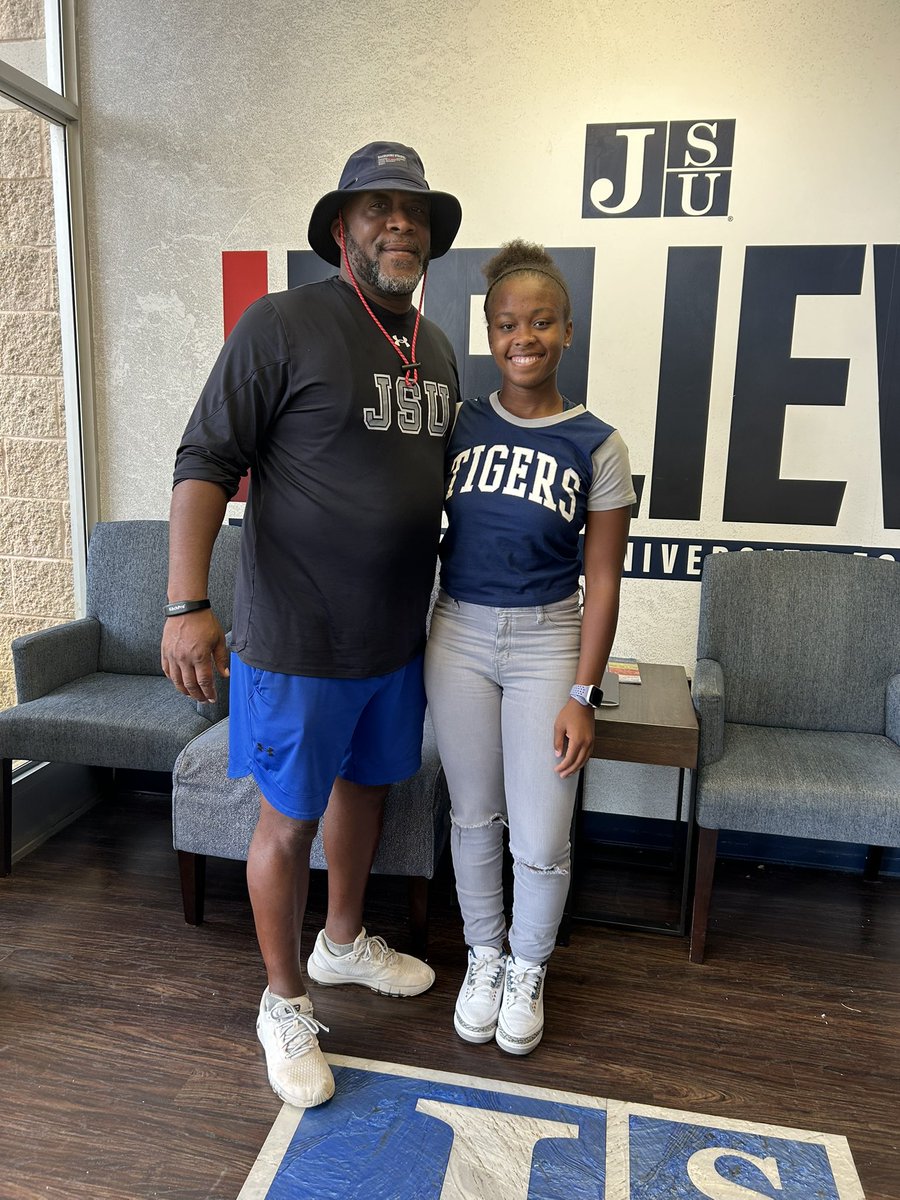 I’m excited to announce that I will continue my academic &amp; athletic career at THEE Jackson State University! I would like to give all glory to God, thanks to my parents for always being there for me,&amp; thanks Coach Montgomery for an amazing visit. Go Tigers🐅