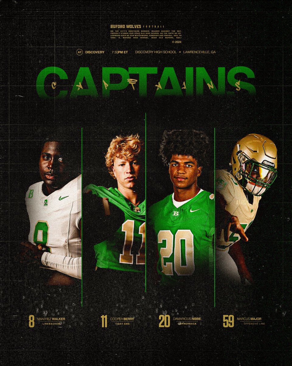 Buford Football (@buford_football) on Twitter photo 𝑪𝒂𝒑𝒕𝒂𝒊𝒏𝒔 vs. Discovery 🫡
<a href="/MantrezWalker/">Mantrez Walker</a>
<a href="/CooperBerry11/">Cooper Berry</a>
<a href="/Damarious_Nibbe/">Damarious Nibbe</a>
<a href="/MarcusMajor11/">M59CUS</a>
#Gloryland | #AppEra 𝑪𝒂𝒑𝒕𝒂𝒊𝒏𝒔 vs. Discovery 🫡
<a href="/MantrezWalker/">Mantrez Walker</a>
<a href="/CooperBerry11/">Cooper Berry</a>
<a href="/Damarious_Nibbe/">Damarious Nibbe</a>
<a href="/MarcusMajor11/">M59CUS</a>
#Gloryland | #AppEra