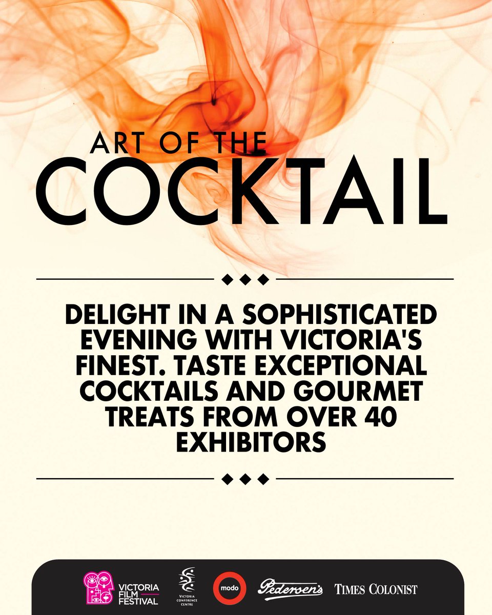 Join us for a night of sophistication with Victoria's finest. Taste exceptional cocktails and gourmet traits from 40+ exhibitors.

General tickets still available at victoriafilmfestival.com/product/art-of…

#AOTC2024 #YYJEvents #YYJ