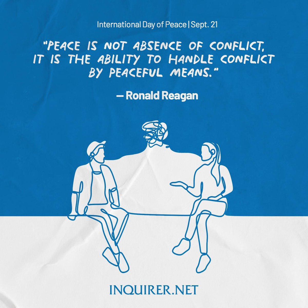 inquirerdotnet's tweet photo. This World Understanding and Peace Day, let us reflect on this powerful message from the 40th President of the United States, Ronald Reagan. https://t.co/lWsuCaB8NJ