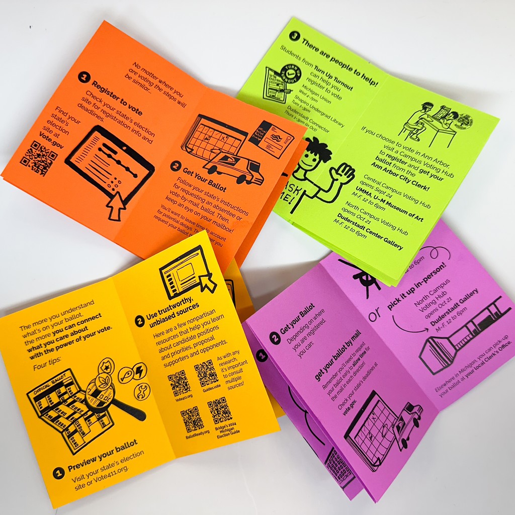 ArtDesignVote's tweet photo. We spent a lot of time thinking about the text &amp; illustrations in the zines we made for the Campus Voting Hubs 🤔

Sometimes copy goes through 7 or 8 (or more!) revisions before we sent it to print! Short, sweet, and clear--that's always the goal. https://t.co/jV2XjfNnoq