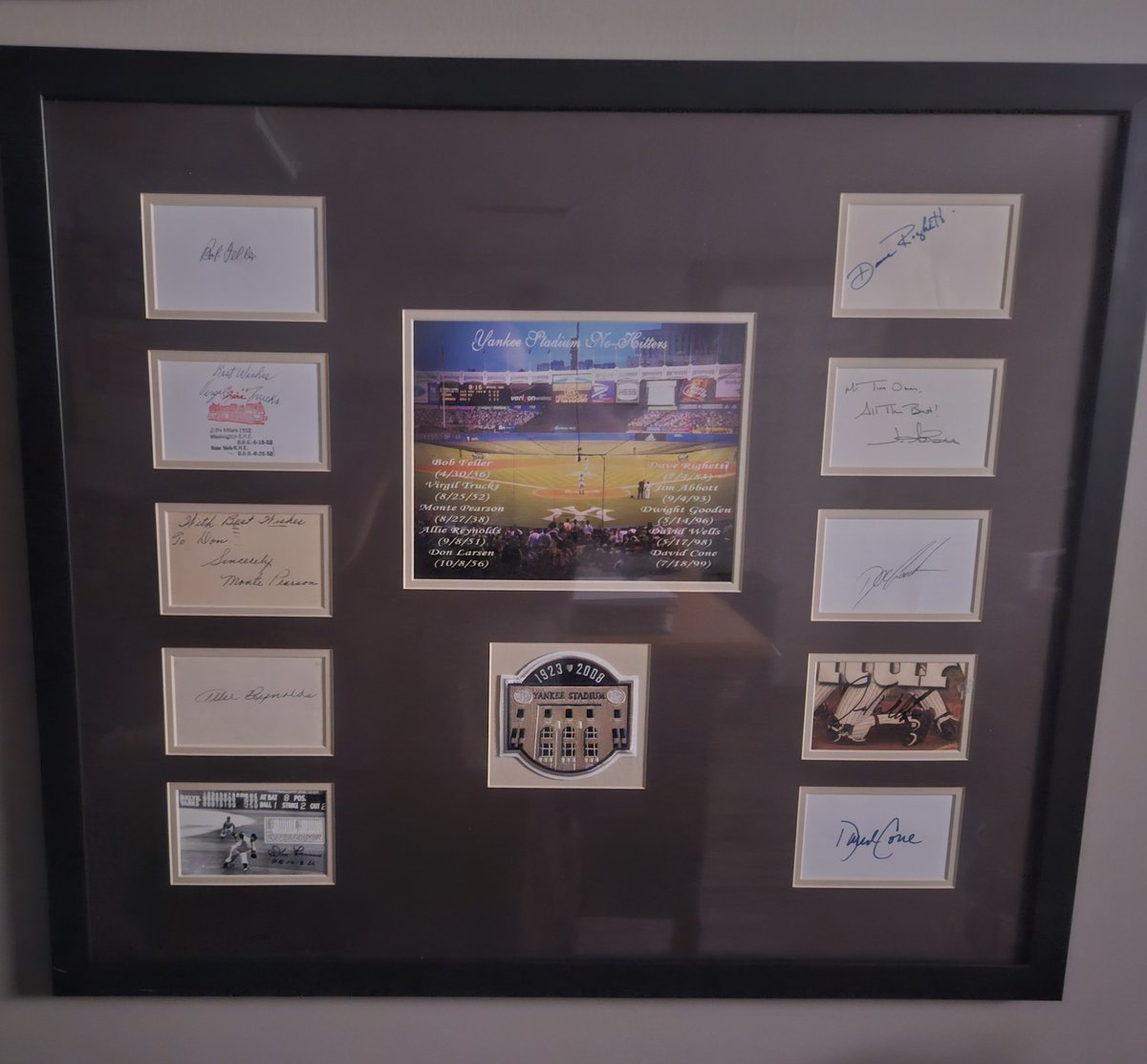 quasarcoach's tweet image. Thank you @FrameItEasy and @matboardandmore for helping my @Yankees no-hitter display look GREAT!