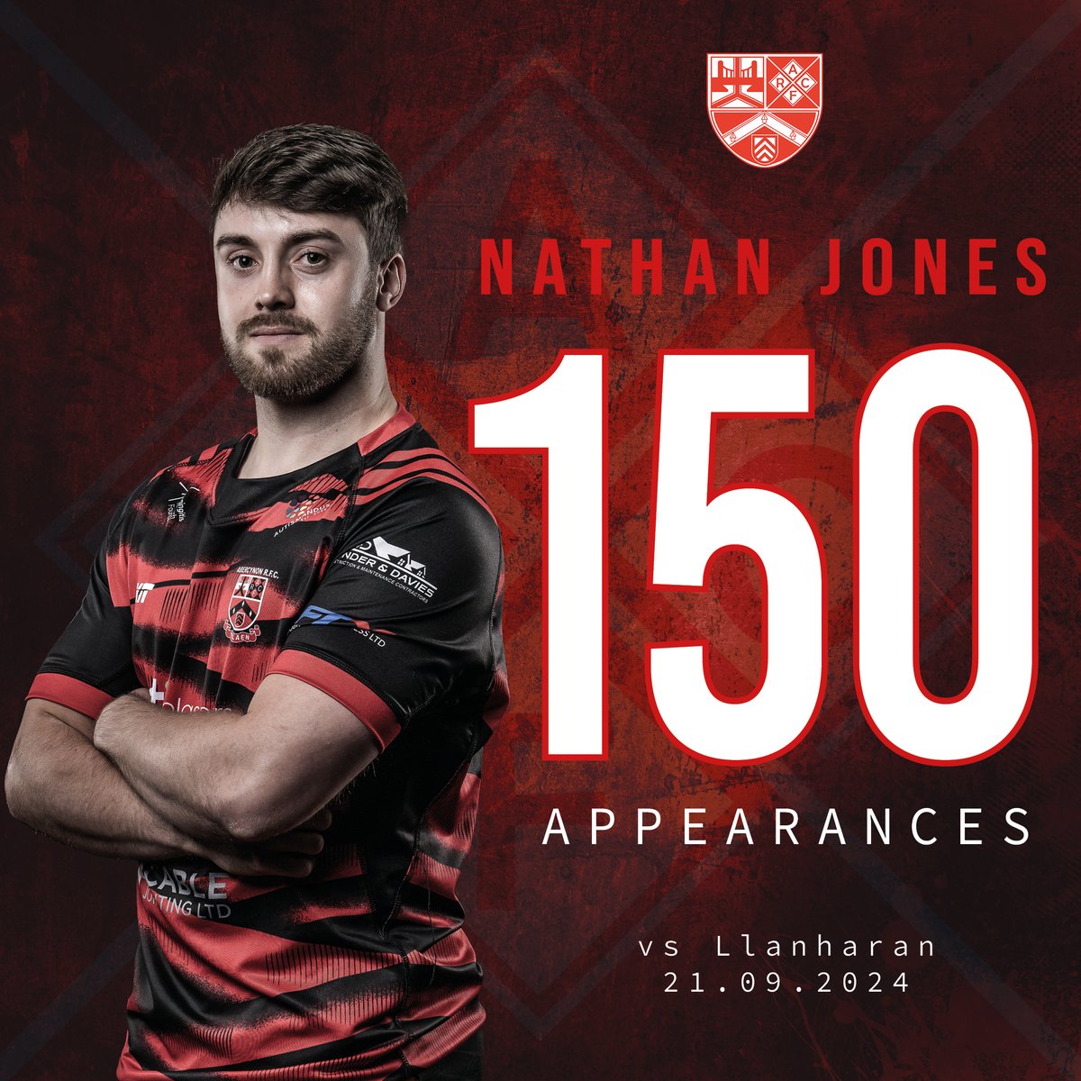 💯 + 5️⃣0️⃣

A massive well done to our fullback Nathan Jones who's set to make his 150th appearance for Abercynon this afternoon 🔴⚫

Congratulations on reaching such a brilliant milestone, Nathan 👏🏼 Go well today!

#Ymlaen