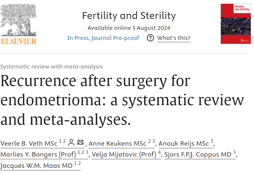 doctorneyro's tweet photo. A #systematicreview and #metaanalyses, performed to determine the #recurrencerate for #surgically treated #endometrioma, without postoperative #hormonaltreatment showed at #24months a recurrence rate up to #27percent. 

https://t.co/L6oBg9RXvb https://t.co/awtBLrPvmS