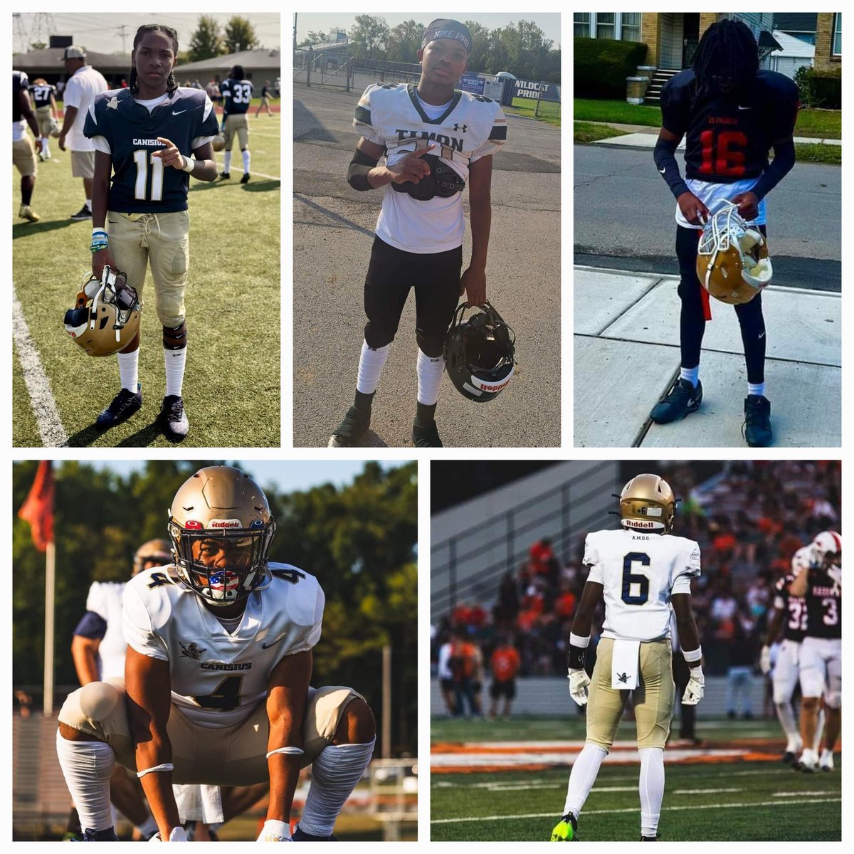 The NCAAA boys, aka The Fab 5, I'll go to war with any of them! I had the pleasure of coaching them for years &amp; I am proud to watch them continue their journey in HS.
<a href="/Tone3430/">Antonio Olivero</a> <a href="/Q_Harris21/">Marquis Q Harris</a> <a href="/NevinsJamar/">Jamar Nevins Jr</a>
<a href="/DallonFloyd28/">Dallon Floyd</a> <a href="/XGatesFranklin/">Xavier Gates-Franklin</a> <a href="/CanisiusHSFB/">Canisius HS Football</a> <a href="/TimonSportsNews/">Timon Athletics</a> <a href="/SFHSfootballNY/">SFHSFootballNY</a>