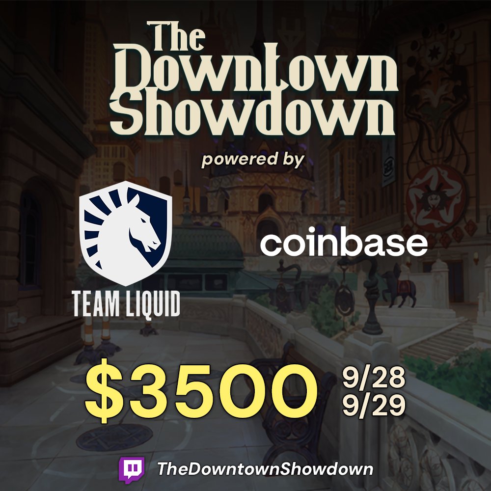 Downtown_DL's tweet photo. We're excited to announce that we will be working with @TeamLiquid and @coinbase for Downtown Showdown 2!

#DowntownShowdown #Deadlock https://t.co/vPMtdXw5ao