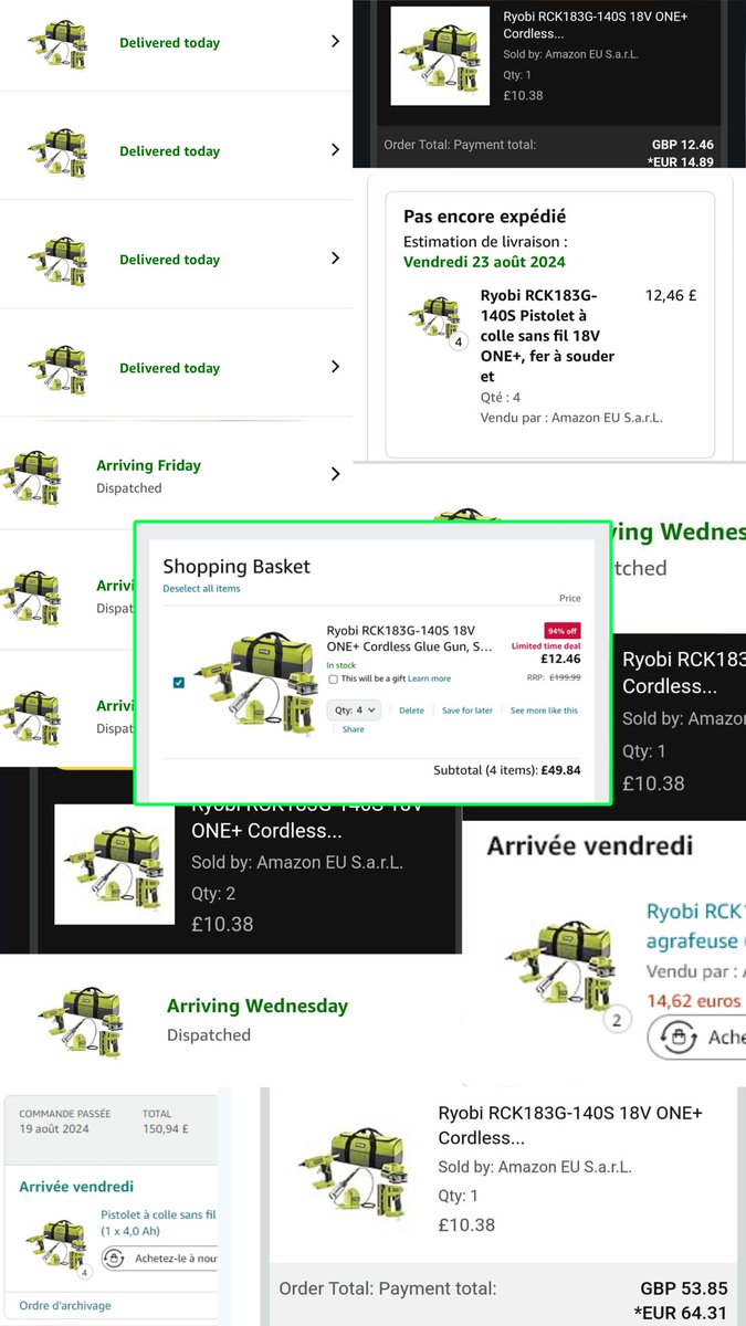 BrightLeek's tweet photo. 🛠️ @RAID_1O 

➡️ https://t.co/i9xMD2NgmY

#Priceerror #Preisfehler #Erreurdeprix #Еrreursdeprix #Errorenelprecio #Errorediprezzo #Deals #Amazon #AMZ #Colis #Cookgroup #Cooking #Resell #FBA #Livreur #Ryobi #Tools #Brico https://t.co/dq7owhzzAA