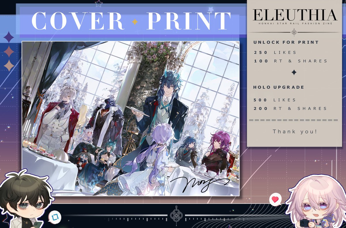 We were absolute blown away by the love given to our cover reveal! 

If this post reaches our share goal across all platforms, we’ll be able to include it as a print with <a href="/mors_gn/">玉 | Read pin| TokyoX 1-1</a>’s signature in ALL physical bundles! 

Deadline ends with PO closing! 

💫 hsrfashionzine.bigcartel.com