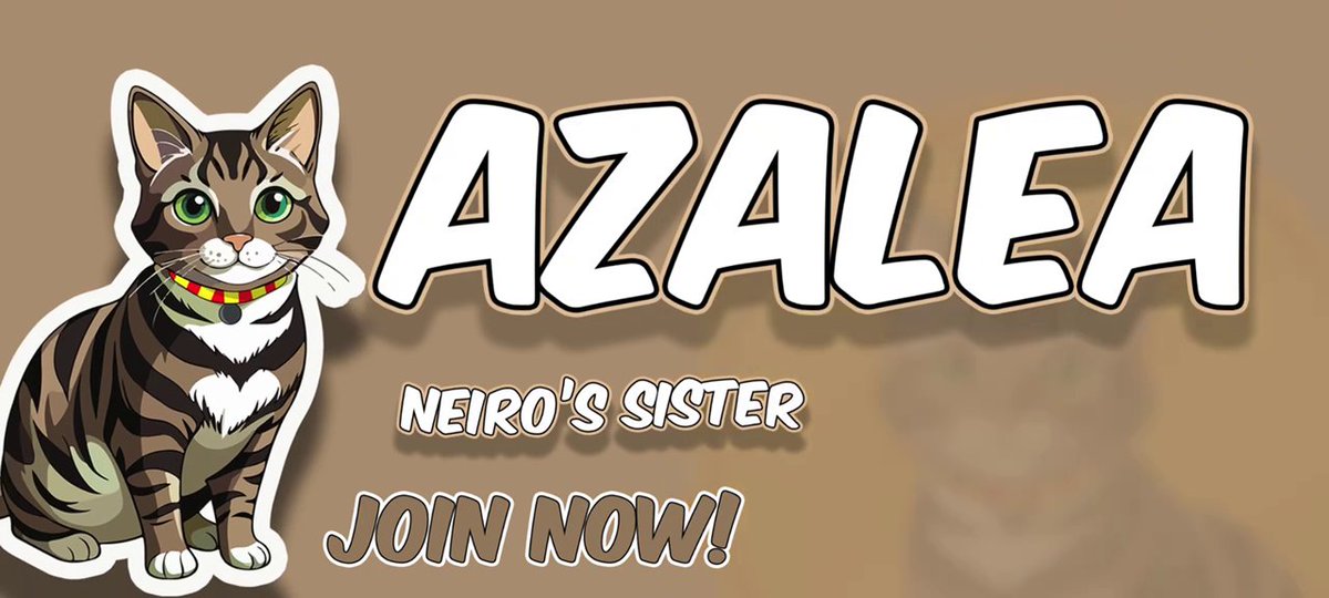 Azaleacoin's tweet photo. Come and join us🐈

https://t.co/qoJ8OHLtie

$Azalea https://t.co/FTkknNhxps