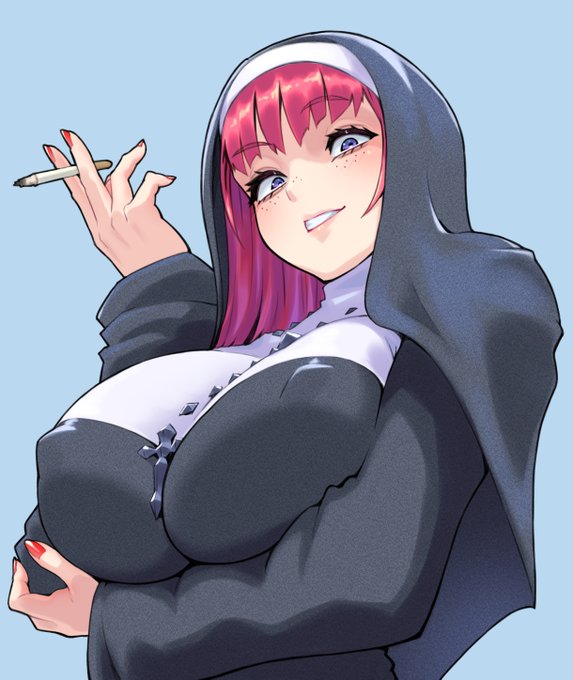 リクエストで描かせていただいた、裏がありそうな女修道士さん🚬
#skeb #Commission 