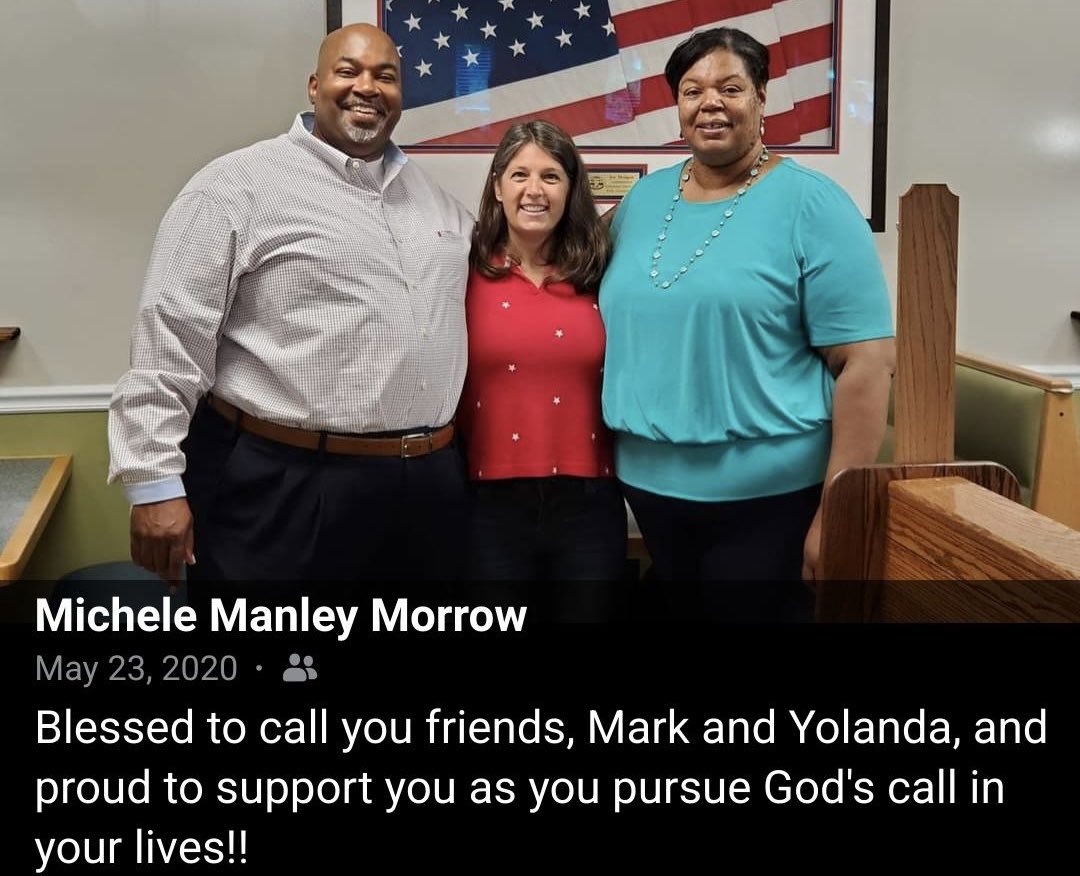 Can someone share this lovely picture of 🦇💩🥜 <a href="/MicheleMorrowNC/">MicheleMorrow</a> 
with her besties Mark and Yolanda?? She blocked me long ago. I think she’ll love it. Thanks in advance!