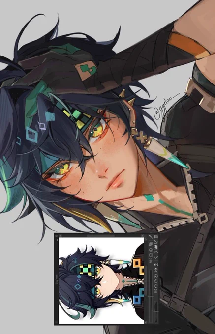 Some genshin boys in my style that I never finished lol (if I ever go back to one of these which one should I finish first?) 