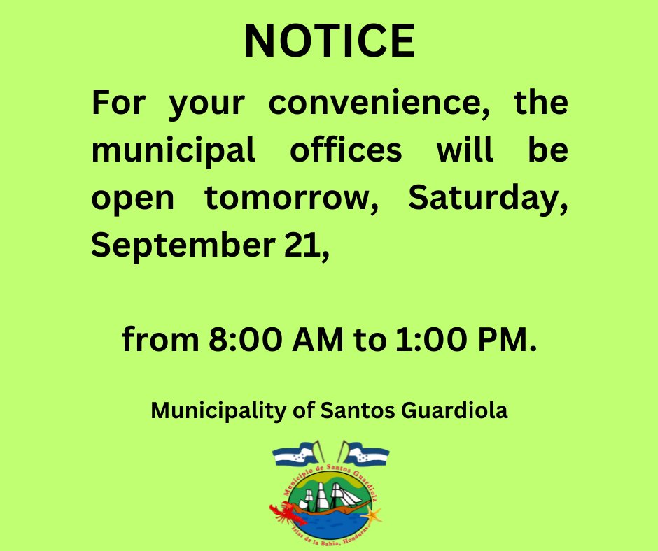 MuniGuardiola's tweet image. "We are open tomorrow, Saturday, September 21, 2024."