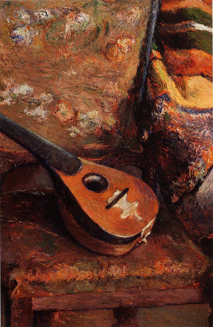 Mandolin on a chair, 1880