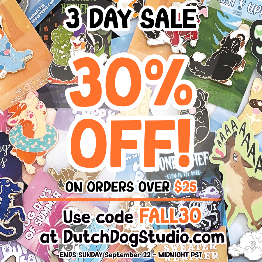 DutchDogStudio's tweet image. 🍂SPECIAL 3 DAY SALE! 🍂
Fall officially starts this weekend and I'm so excited I can't help it! Cooler weather loves friends, so why not find a few one in my shop! For the first time in as long as I can remember, I'm offering 30% off on orders over $25!
  
Ends Sunday Sept 22