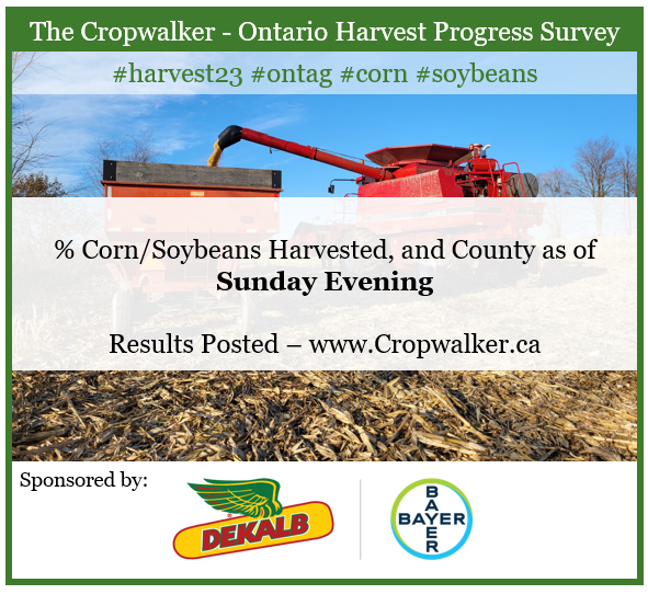We’re back!!! - 2024 Cropwalker Harvest Progress Survey – One beaner, two beaner, three beaner, four. Please post percentage of corn and soybean harvested and county below. -> Harvest maps posted mid week.

RT’s appreciated.