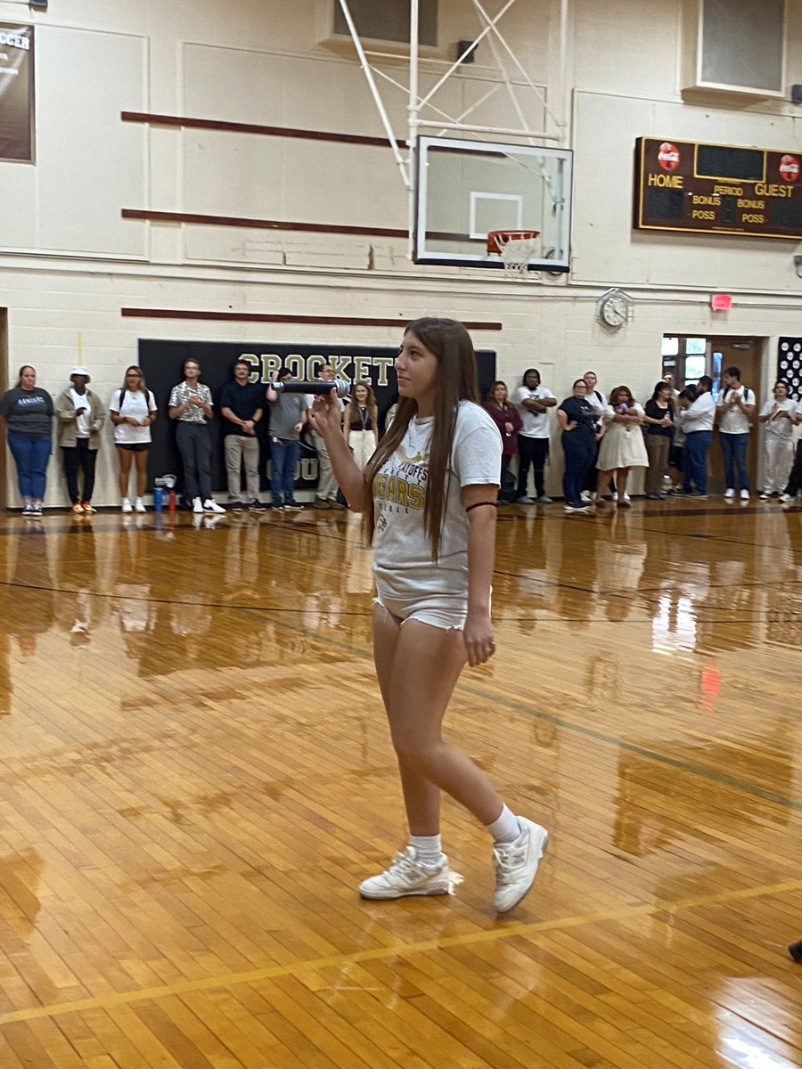 WeareCrockettAT's tweet photo. We had our first pep rally & Home game last night vs Bastrop. So proud of my students for always going above & beyond to helping our athletes. #AthleticTrainers #BeingGreAT https://t.co/beEI65Dk3S