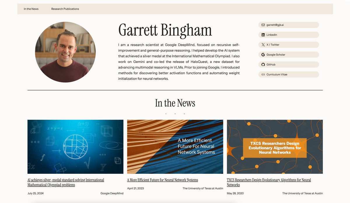 gjb_ai's tweet image. garrettbingham.com --> gjb.ai
After eight years I finally got around to updating my personal website. It even has scrollable galleries where you can see all of the figures and tables from each of my research papers.
Let me know what you think :)