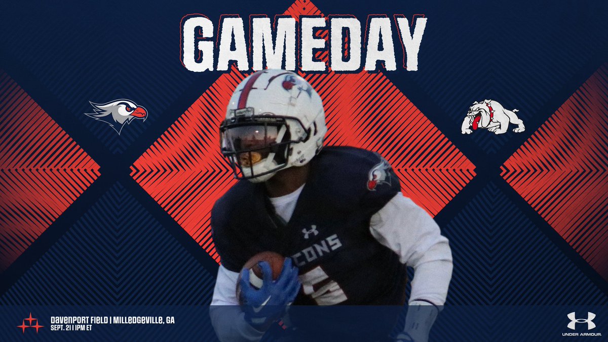 #GAMEDAY! The #13 Falcons travel to take on the #7 team in the land in the Peach State...

⏰ 1:00pm ET
🆚 <a href="/GMC_Football/">GMC Football</a> 
📍 Milledgeville, GA
🏟️ Davenport Field
📺 bit.ly/4ddIMHV
🗒️ bit.ly/3XN3biF

#GoFalcons // <a href="/LCFalconsFB/">Lackawanna College Football</a> // #BeatGMC