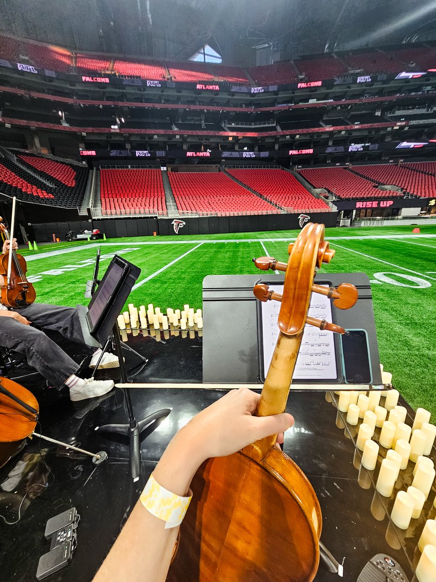 Today was such a great day at work!!!!! And I found out that we will be playing while THE Samuel L Jackson is talking 🤯 We got to see the bowels of the stadium and it was SO cool. I think I'm an NFL fan now?????