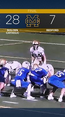 Malden Catholic High School Athletics (@mcathletics1) on Twitter photo A big win for <a href="/MC_LancersFB/">Malden Catholic High School Football</a> 28-7 over Bedford to improve to 2-0 as they’ll next host Concord (NH) High School in their 5th Annual Blackout Childhood Cancer game Fri 9/27 6:00pm A big win for <a href="/MC_LancersFB/">Malden Catholic High School Football</a> 28-7 over Bedford to improve to 2-0 as they’ll next host Concord (NH) High School in their 5th Annual Blackout Childhood Cancer game Fri 9/27 6:00pm