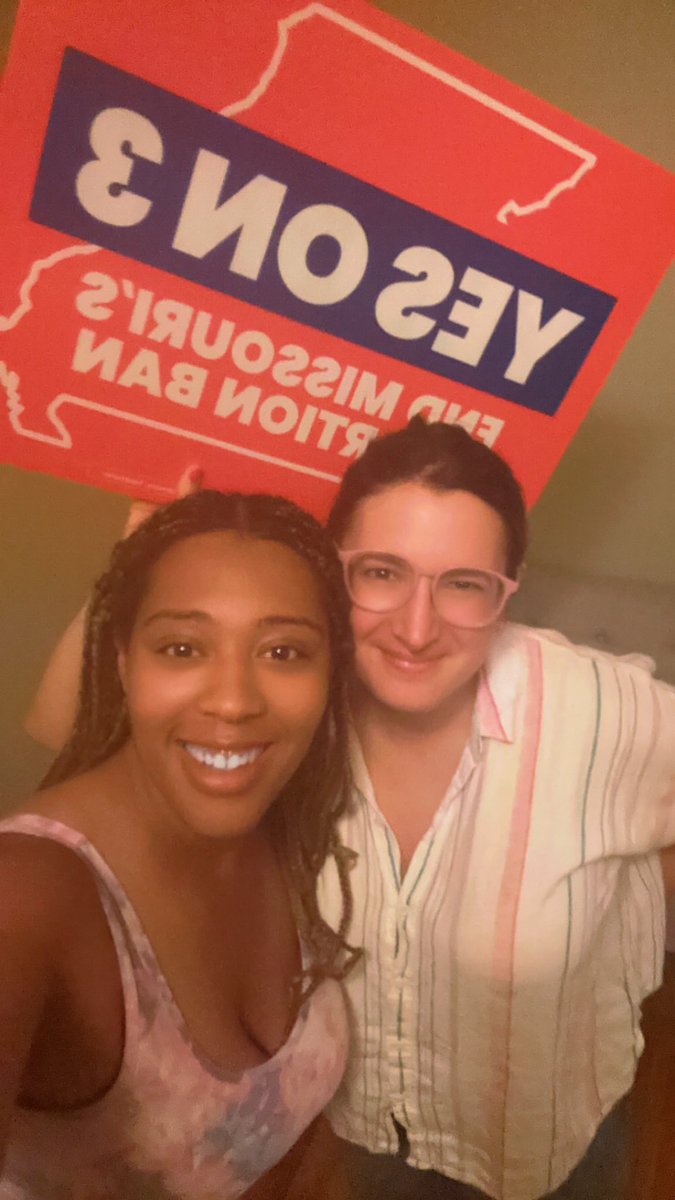 LishaLiberty's tweet photo. A captured momemt of @malloryschwarz & I who just finished our last logistics/plannning meeting and realized we are that much closer to making sure @AbortionAction has every dollar we NEED to restore Missourians fundamental right of abortion! LFG!
๐ช๐ฝโ๐ฝ๐ซถ๐ฝ#ammendment3 #ALLNotSome https://t.co/HuzBhllbyv