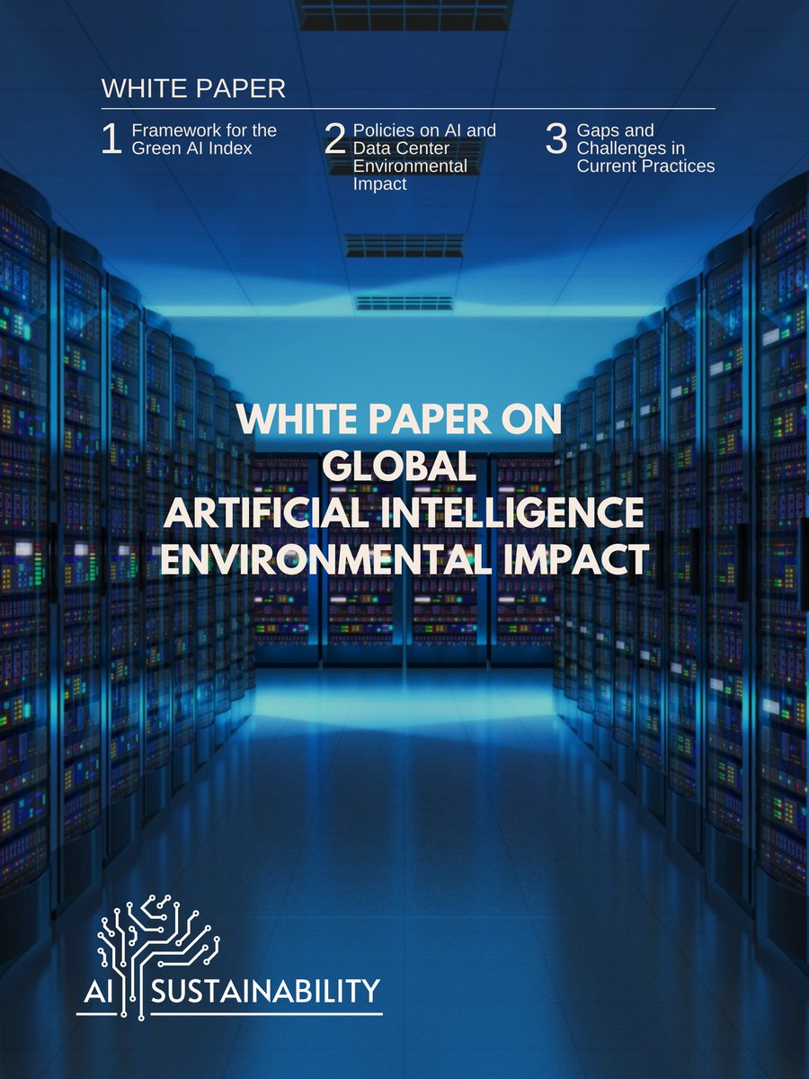 The AI Green Index provides a comprehensive framework to assess the environmental impact of AI models and data centers and reviews environmental policies in key regions.  #AI #Sustainability #GreenTech  #ClimateAction