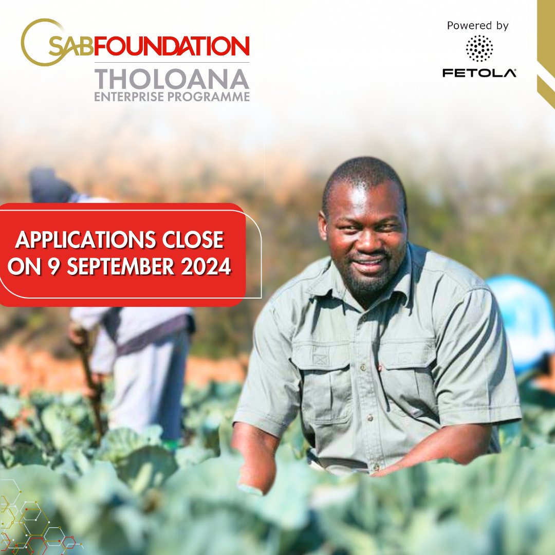 There are just a few hours until applications close for the SAB Foundation’s Tholoana Enterprise Programme. It’s time to finalise and submit your application. Contact our support team for any assistance. 

📞 Call or Whatsapp: 079 879 8694     
📧Email:  info@fetola.co.za