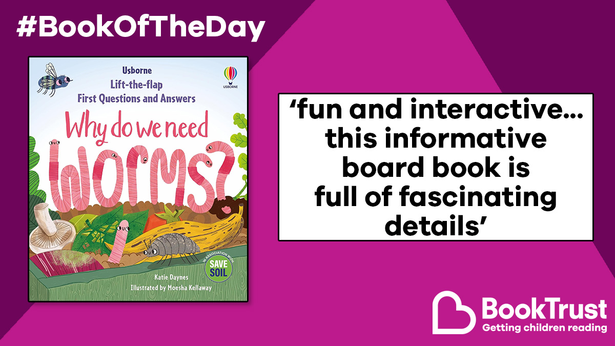 BookTrust (@booktrust) on Twitter photo Our #BookOfTheDay is a fabulous guide to the vital role worms play in our ecosystem!
#WhyDoWeNeedWorms by Katie Daynes and <a href="/MoeshaKellaway/">Moesha Kellaway</a> combines cardboard flaps, cute illustrations and accessible text:
booktrust.org.uk/book/w/usborneโฆ <a href="/Usborne/">Usborne Publishing</a> Our #BookOfTheDay is a fabulous guide to the vital role worms play in our ecosystem!
#WhyDoWeNeedWorms by Katie Daynes and <a href="/MoeshaKellaway/">Moesha Kellaway</a> combines cardboard flaps, cute illustrations and accessible text:
booktrust.org.uk/book/w/usborneโฆ <a href="/Usborne/">Usborne Publishing</a>