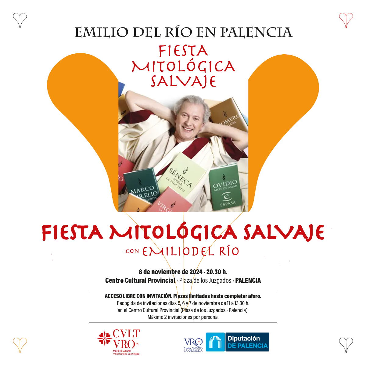 Diseño para "Fiesta mitológica salvaje con Emilio del Río" de la Diputación de Palencia | drestudio.es