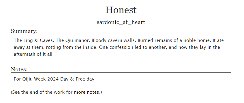 #qijiuweek2024 Day 8: Free day
🪭Fix-it
🪭Post confessions
🪭Reconciliation
🪭Angst with happy ending
archiveofourown.org/works/58808686
Thank you all for reading 🥰🥰