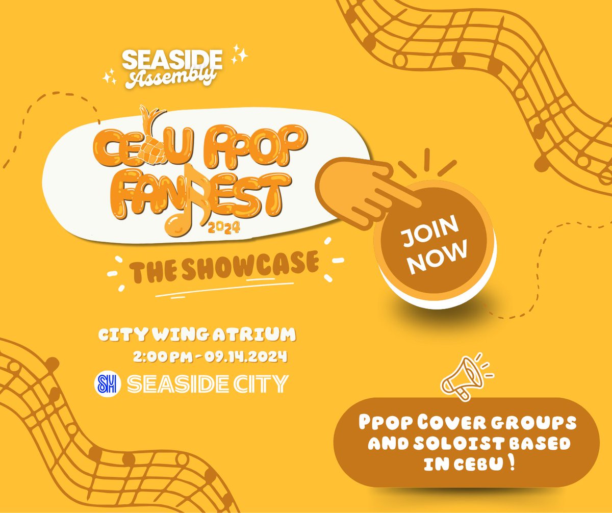 Get ready to show off your passion and talent at Cebu PPop Fan Fest 2024: The Showcase!

Here’s a fun challenge, though: no song repeats! Let’s make every performance special and memorable.

We can’t wait to see you shine and celebrate with fellow fans.