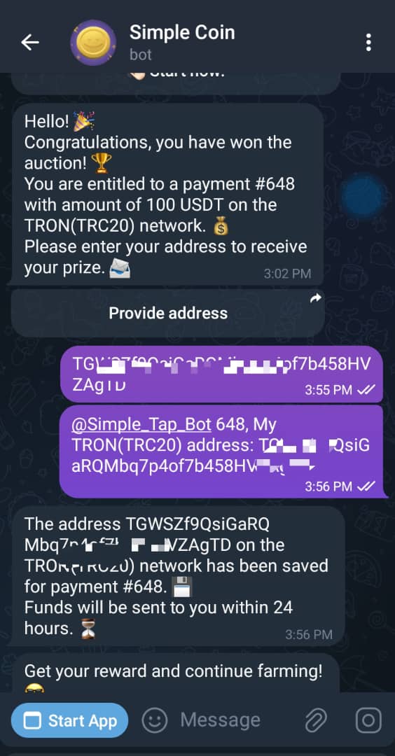 shegbeshe_'s tweet image. In the current #Simplecrypto Lottery game, which I played yesterday September 7th, with 10,000 simple coin, I was lucky to win this $100 which i was credited in 24 hours as promised.
Thanks to #Simplecoin #Simpl_App Team
🚀🚀
