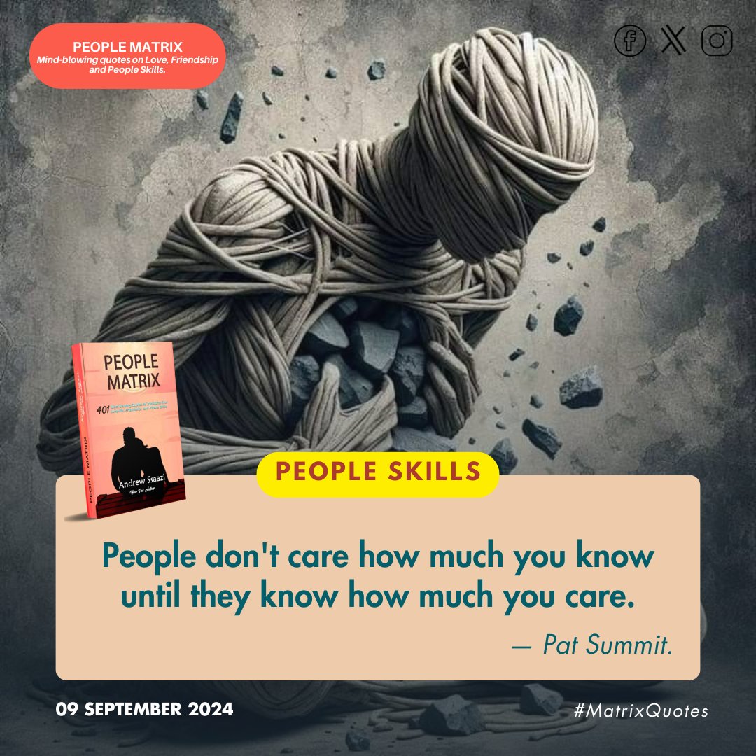 SelfCoach365's tweet photo. Today's Quote โจ
07.09.24
People Skills | #MatrixQuotes
#Lifestylereading https://t.co/Tx9hpZIsWk