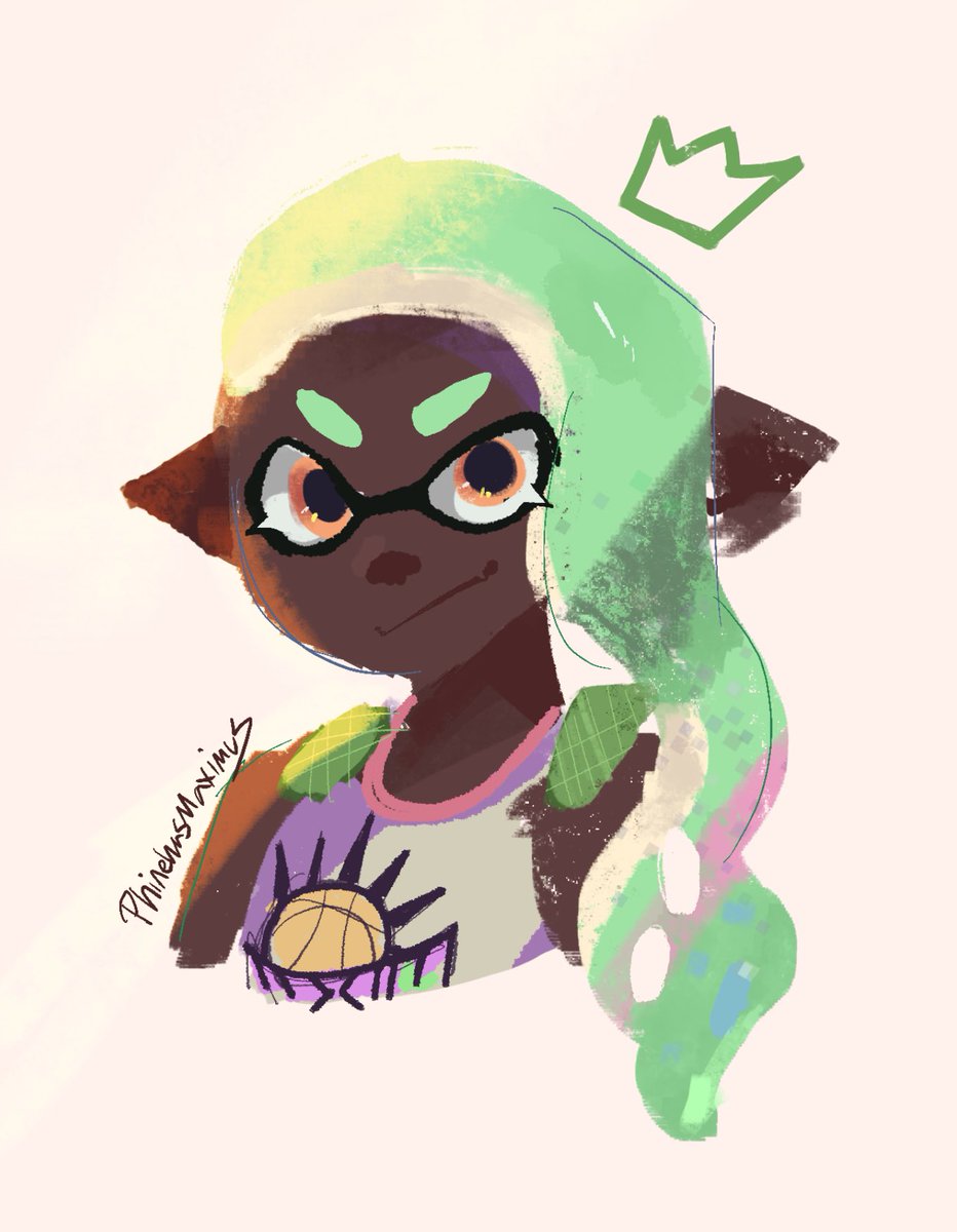 crown_maximus's tweet photo. Splatoon style study with @PufuuLive ‘s brush set. Ur actually amazing for making them free #Spl3 #Splatoon3art https://t.co/umeuo10maN