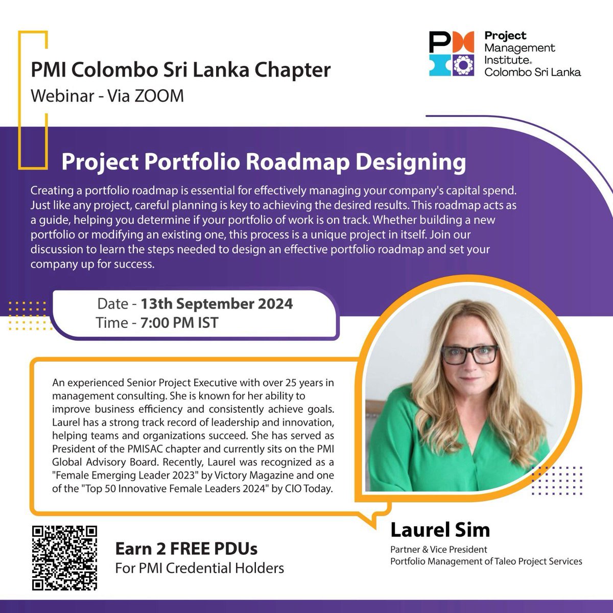 September Month Webinar on #ProjectPortfolioRoadmapDesigning
Webinar Title: Project Portfolio Roadmap Designing
Date: 13th September 2024
Time: 7:00 PM IST
PDU 2 Units
Webinar Via Zoom
This is a free webinar, open to all. Register here: lnkd.in/gjb_gyZd