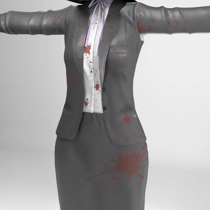 あいす先生に許可をいただいて、先生の超美麗を敵キャラのデザインにしたホラゲーを作ろうと思って色々やってます。これは3Dモデルの試作版#刺杉あいす#ぐさぐさぁーと 