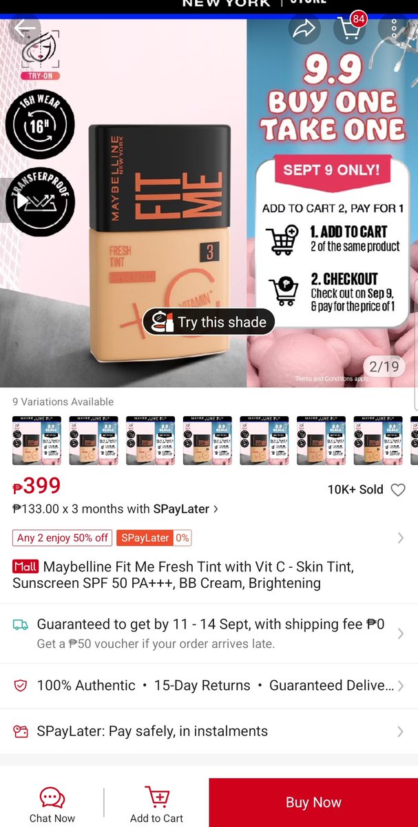 kfindsphil's tweet photo. Maybelline fit me fresh tint naka buy1 take1 po, ₱300 nalangs! Less ₱100 pa po.

🛒 https://t.co/XOoYxi5AUa https://t.co/W7aF30GzPK