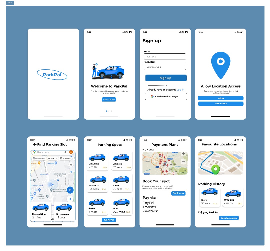 Ofofonono_Udom's tweet photo. Day 4 of the Malhub design challenge. Designed a Mobile App for a Car Parking Spot Finder Service.🚙 
@malhubng
#MALhub7DaysOfDesign #uidesign https://t.co/RIjPsurUdp