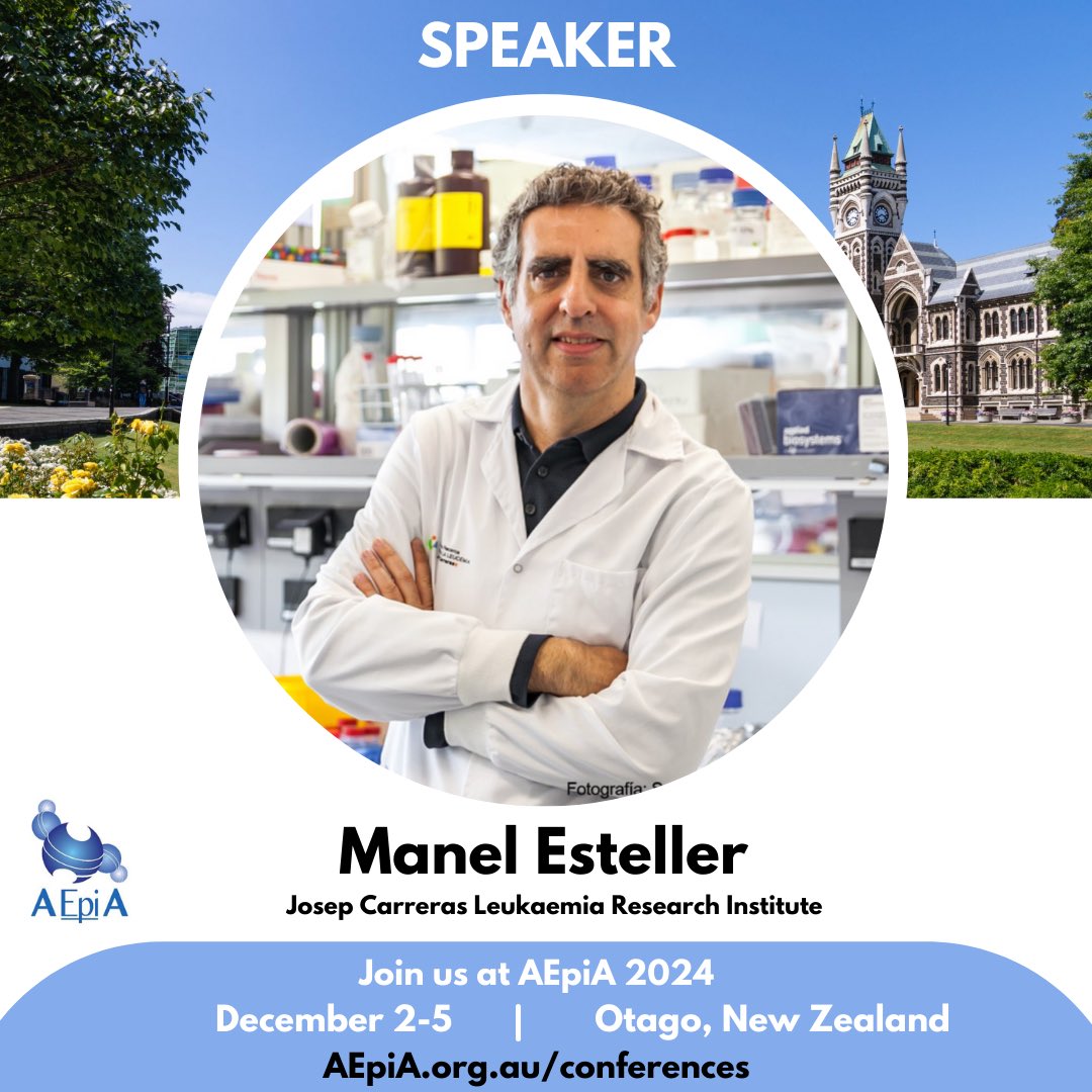 Australasian Epigenetics Alliance (@aepia) on Twitter photo We are thrilled to have <a href="/ManelEsteller/">Manel Esteller</a>, cancer epigenetics expert and director of the Josep Carreras Leukaemia Research Institute, joining us at #AEpiA2024!
Get your registrations in quick - earlybird pricing ends this Friday 13 Sep! aepia.org.au/conferences
#epigenetics We are thrilled to have <a href="/ManelEsteller/">Manel Esteller</a>, cancer epigenetics expert and director of the Josep Carreras Leukaemia Research Institute, joining us at #AEpiA2024!
Get your registrations in quick - earlybird pricing ends this Friday 13 Sep! aepia.org.au/conferences
#epigenetics
