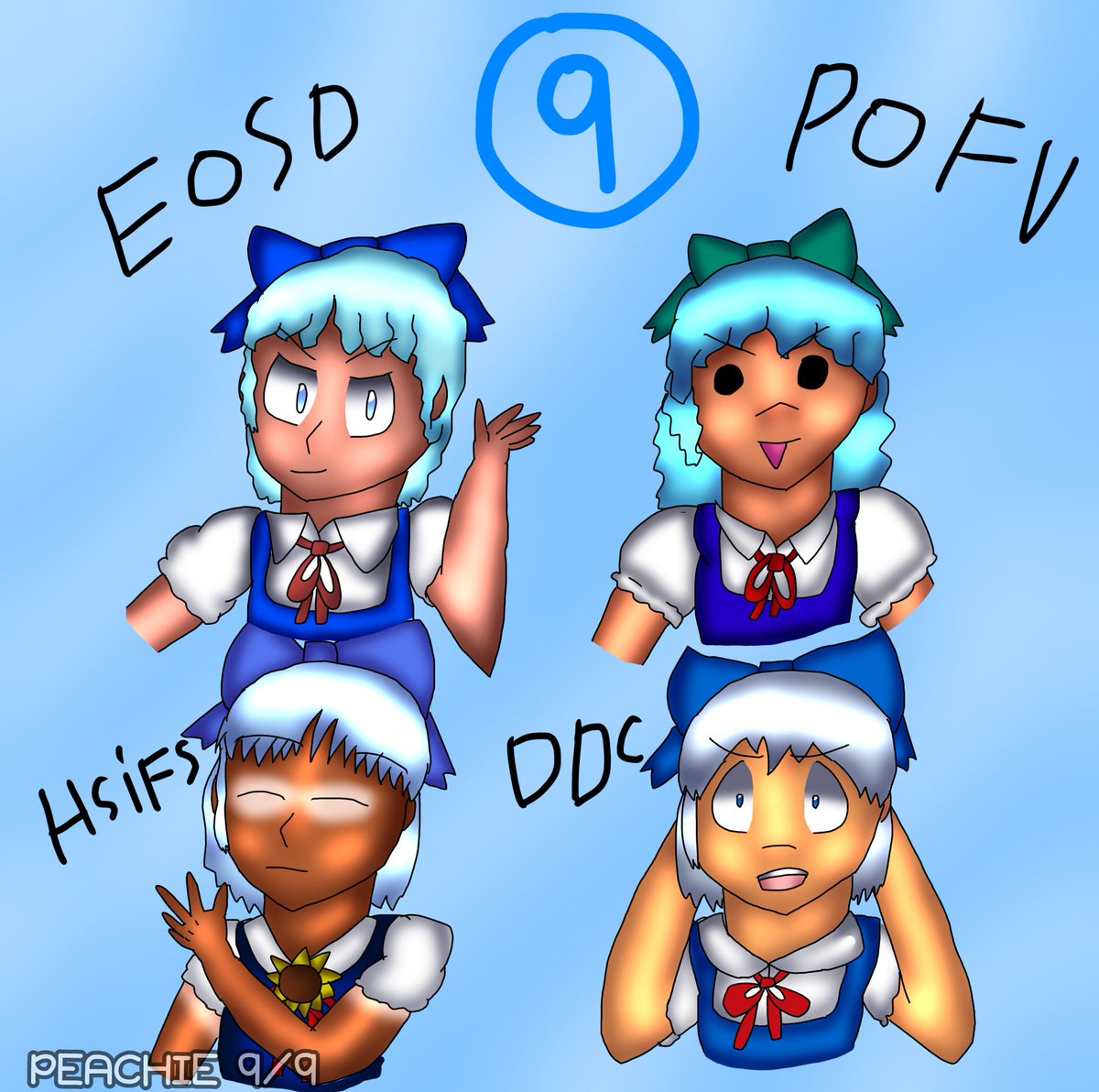 articaboose's tweet photo. #TOUHOU #9月9日はチルノの日 #CIRNODAY #CIRNO: Cirnos! ⑨ https://t.co/BUS3ZMTbRk