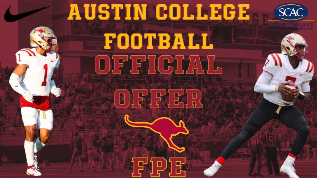 After a great conversation with <a href="/CoachBennetNew/">Bennet New</a> , I am blessed to receive an offer from <a href="/RoosFootball/">Austin College ’Roos Football</a> ‼️

<a href="/TonyJoeWhite5/">Tony Joe White</a> <a href="/Coach_OMelia/">Chad O'Melia</a> <a href="/Coach_Love8/">George Love</a> <a href="/Coach_Connelly/">Coach Bob Connelly</a> <a href="/CoachBrionesAC/">Bobby Briones</a> <a href="/coachg72/">Cody Gilbert</a> <a href="/AndersonQBs/">Phillip Anderson</a> <a href="/JosiahBone/">Josiah Bone</a> <a href="/CoachMortDawg/">Jimmy Morton</a> <a href="/Coach_Maines/">Joe Maines</a> <a href="/GambleMoore/">🃏Gamble🃏</a> <a href="/Ck2Sports/">Coach Curley Kelly-CK2 Supreme Sports Recruiting</a>