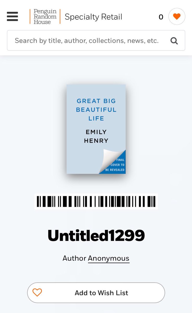 THE TITLE OF EMILY HENRY’S NEW BOOK IS GREAT BIG BEAUTIFUL LIFE