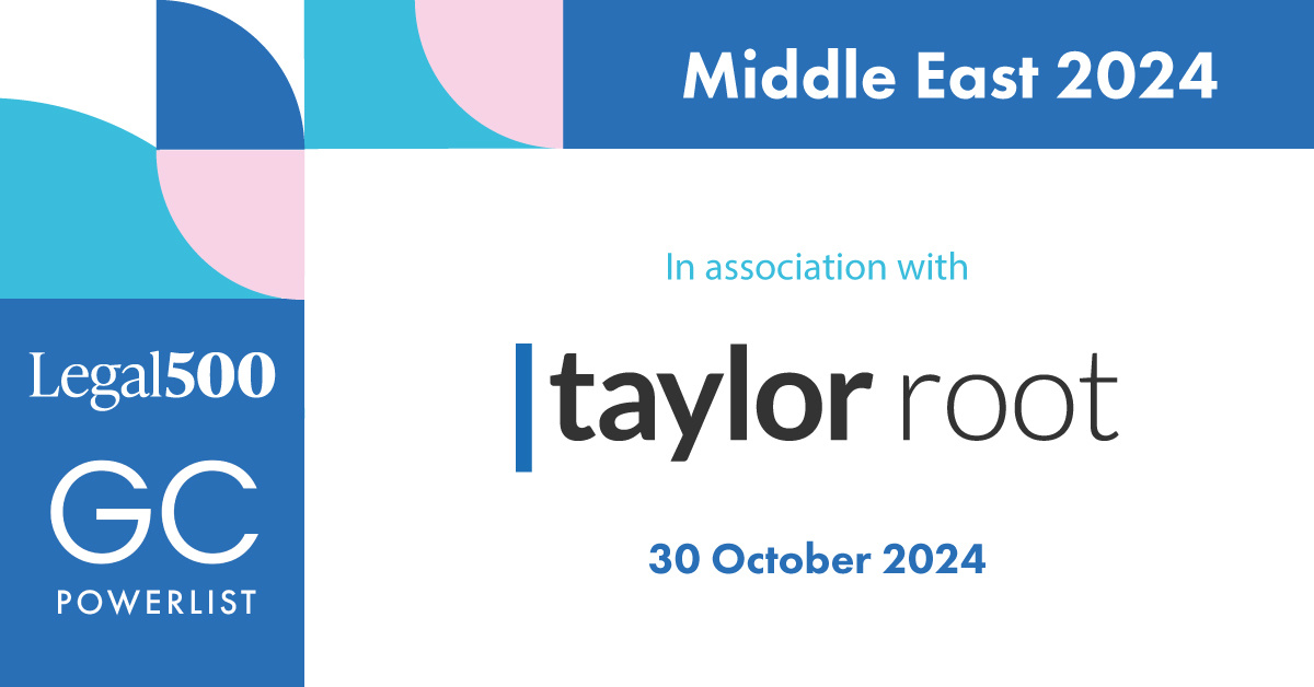 TaylorRootLegal's tweet image. Taylor Root is honoured to once again be part of The Legal 500 GC Powerlist: Middle East 2024. Legal 500 has announced that the research is underway, and we look forward to celebrating in Dubai on 30th October when the Legal 500 GC Powerlist: Middle East 2024 will be unveiled!