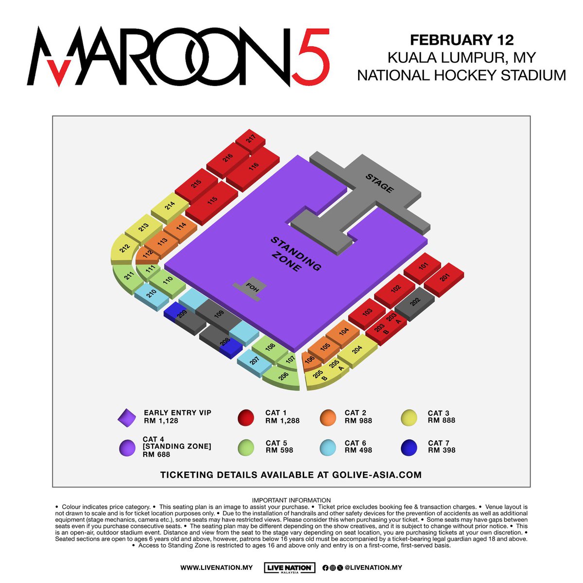 MAROON 5 Live in Kuala Lumpur

12 February • National Hockey Stadium
🔗golive-asia.com