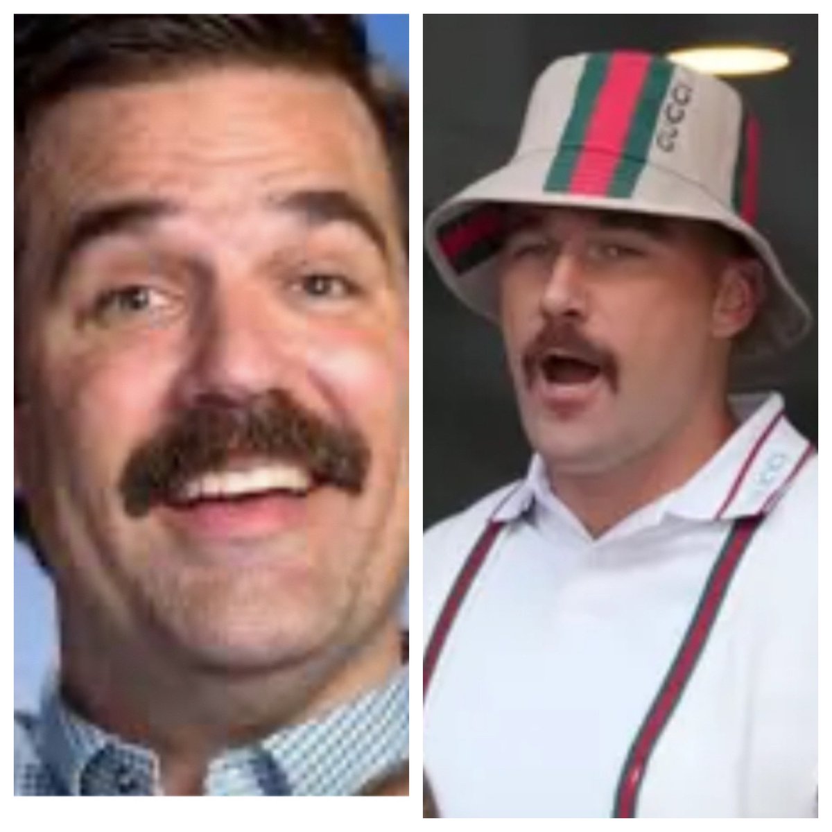 OnAirAsAmy's tweet photo. Once you see it, it cannot be unseen. Taylor and Travis? Christopher and Travis! #BadMonkey #USOpen #Doppelgänger #Lookalike #HatNotIncluded https://t.co/yLJ5pjwAhi