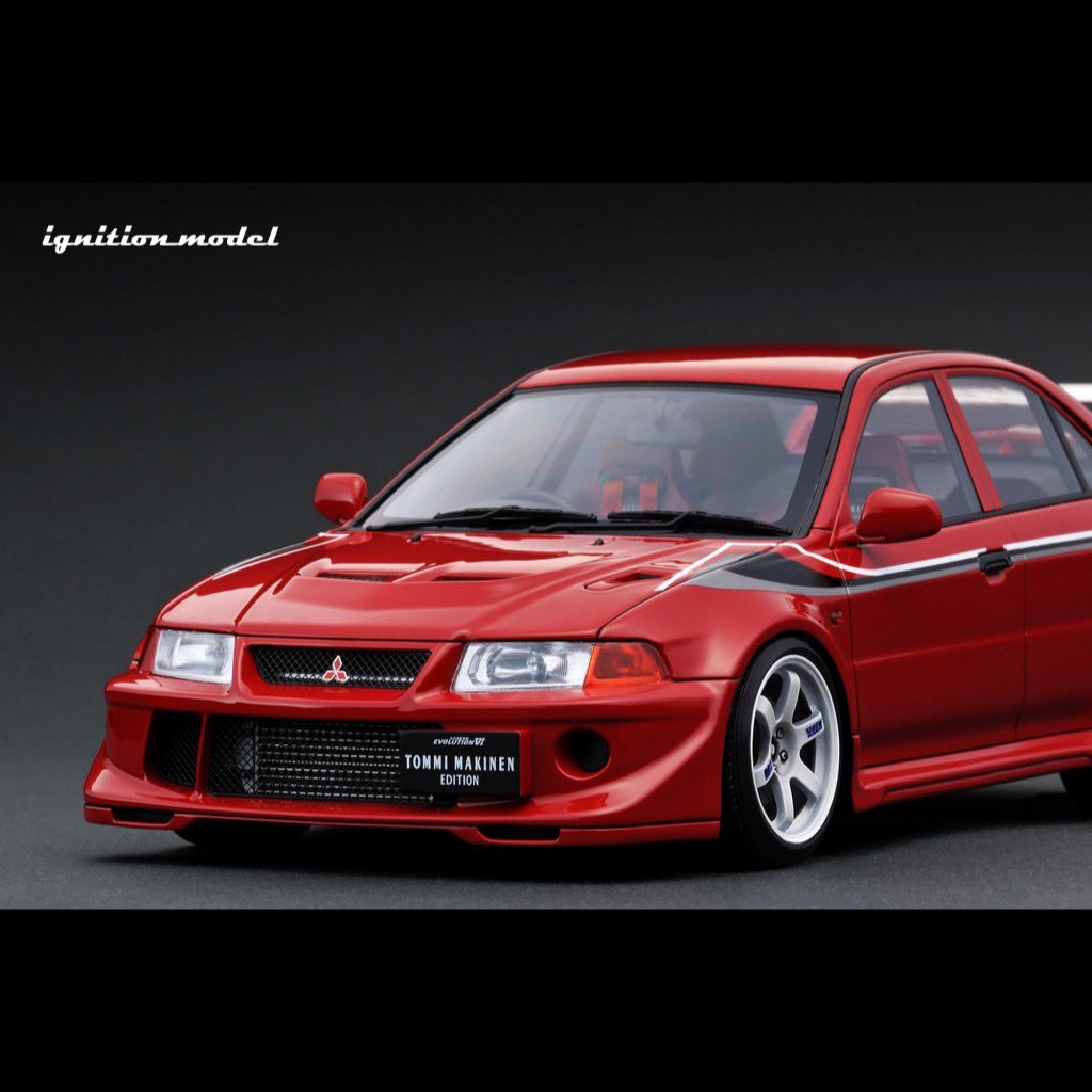 ignitionmodel's tweet photo. 出揃った1/18「ランサーエボリューションVI」。モデルごとの仕様違いにご注目！
現在、ご予約受付中の「ランサーエボリューションVI(TME仕様）」ですが、全5種が出揃いました。やはり一番人気はトミー・マキネン エディションのレッドカラー！
 
ご予約専用ページ＞＞
https://t.co/gGIOe5aBG9 https://t.co/gvu3ALkSdM