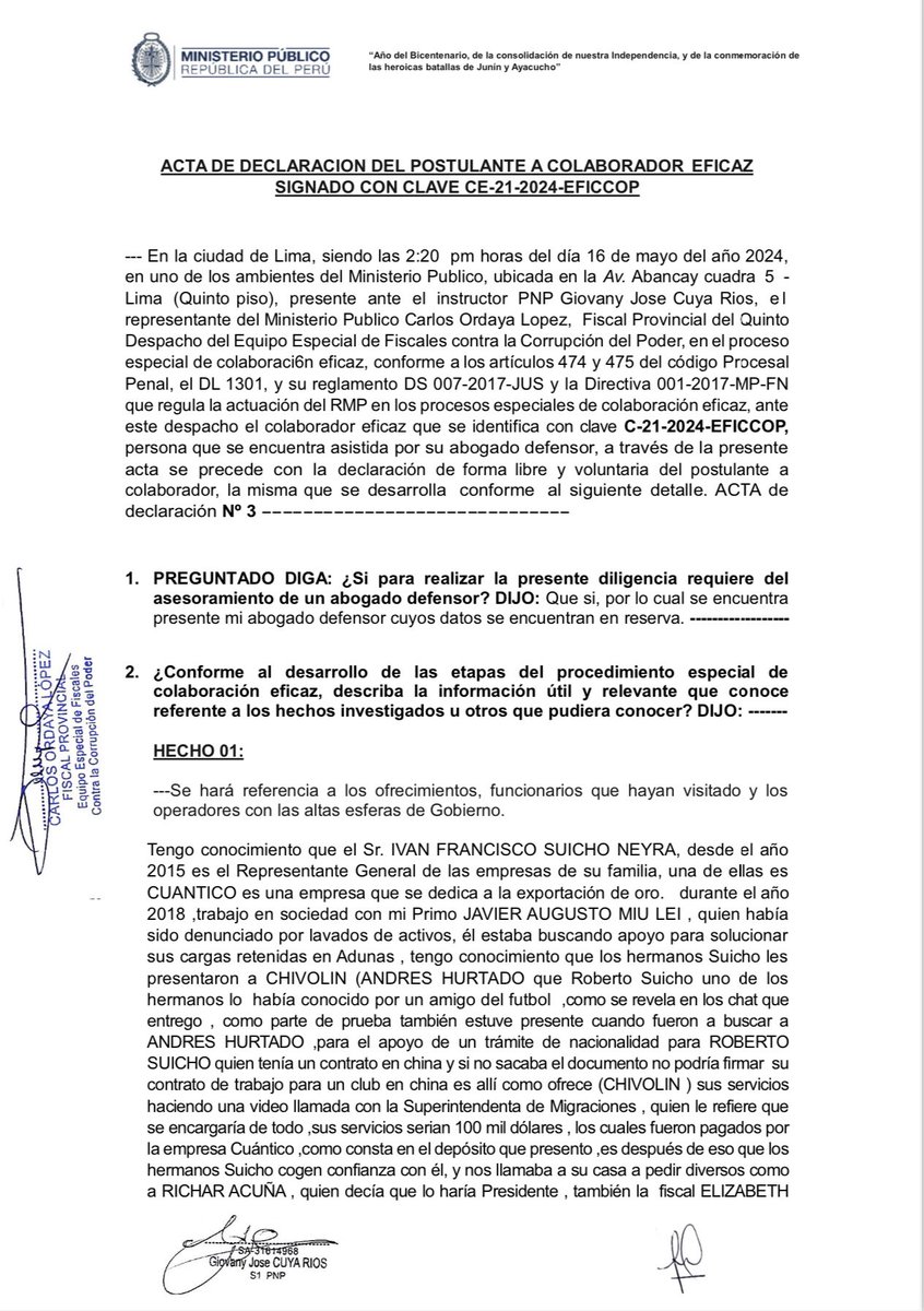 cparedesr's tweet photo. Tenemos información, de fuente confiable, que la fiscal superior provisional Marita Barreto planea negar la existencia del CE-21 EFICCOP. Siendo así, compartimos el documento original que mostramos en @CcorrienteW en transcripción. Esta es una noticia en desarrollo. @FiscaliaPeru https://t.co/oOo27cnzAO
